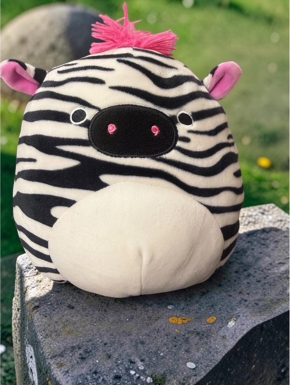Squishmallows Tracey the Zebra 8” Plush Black White Pink Mohawk Kellytoy